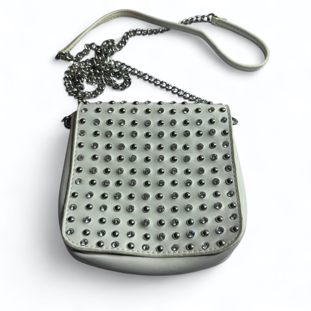 Studded White Crossbody Bag